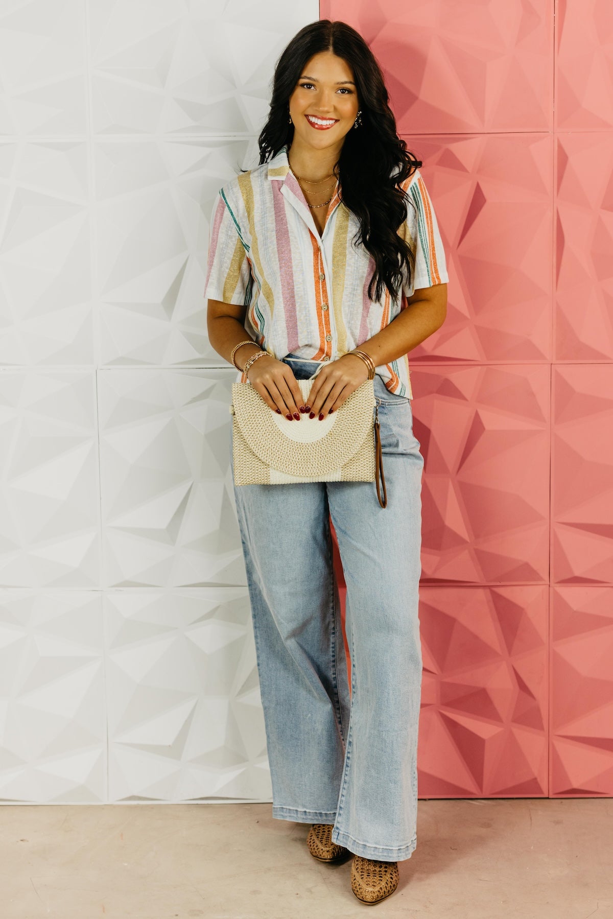 The Rena Multi Color Button Down Shirt