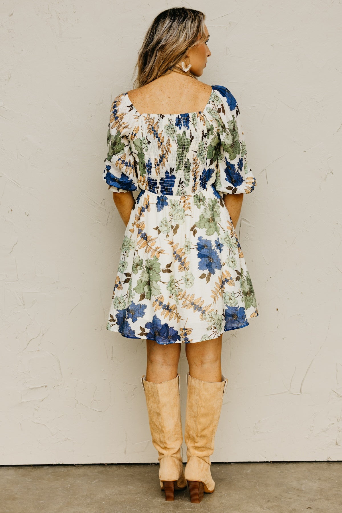 The Shay Smocked Print Mini Dress