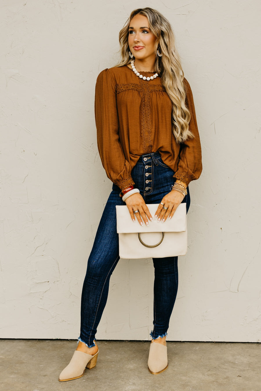 The Anya Lace Detail Woven Blouse