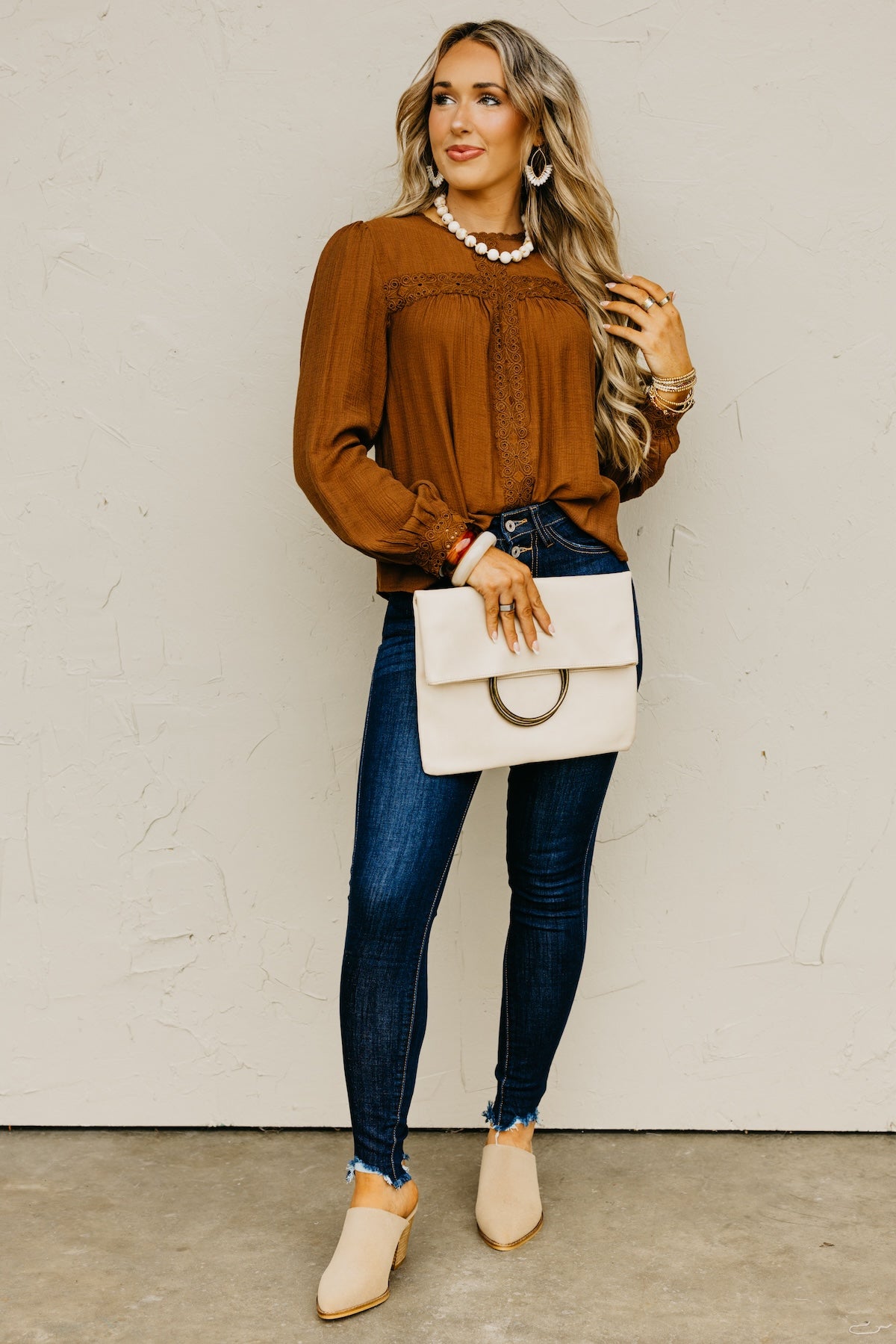 The Anya Lace Detail Woven Blouse