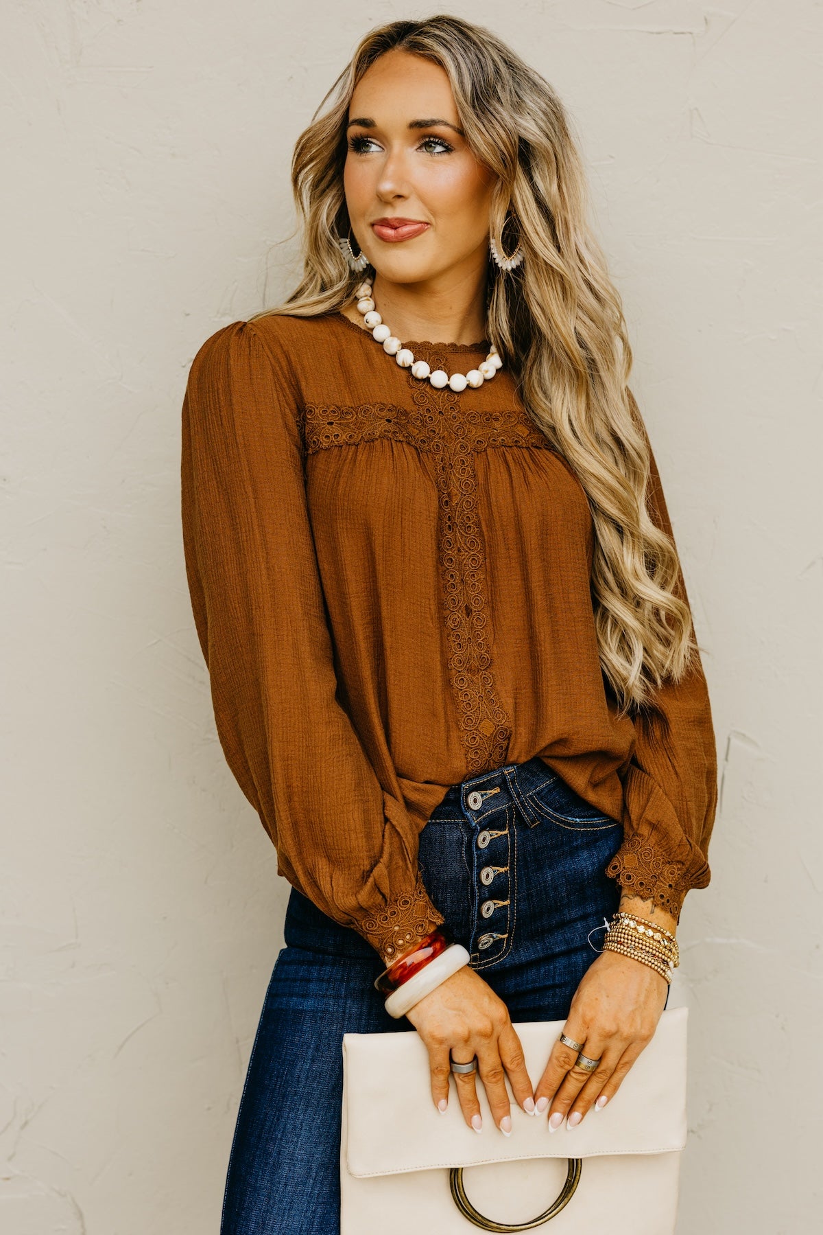 The Anya Lace Detail Woven Blouse