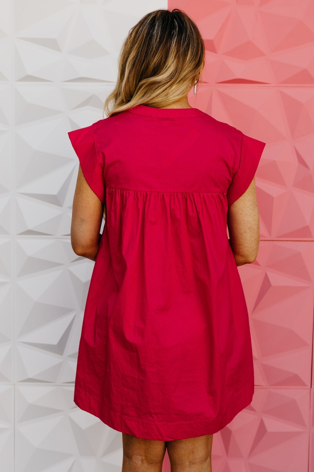 The Khloee Drop Shoulder Pintuck Mini Dress