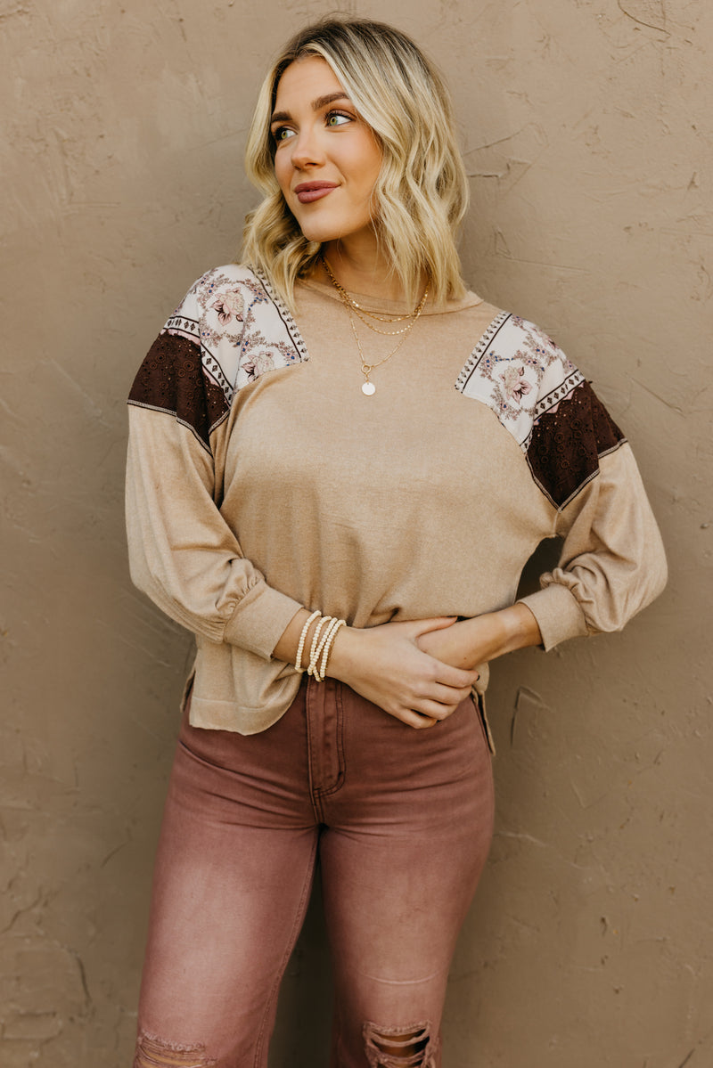 The Jessica Mixed Media Knit Top