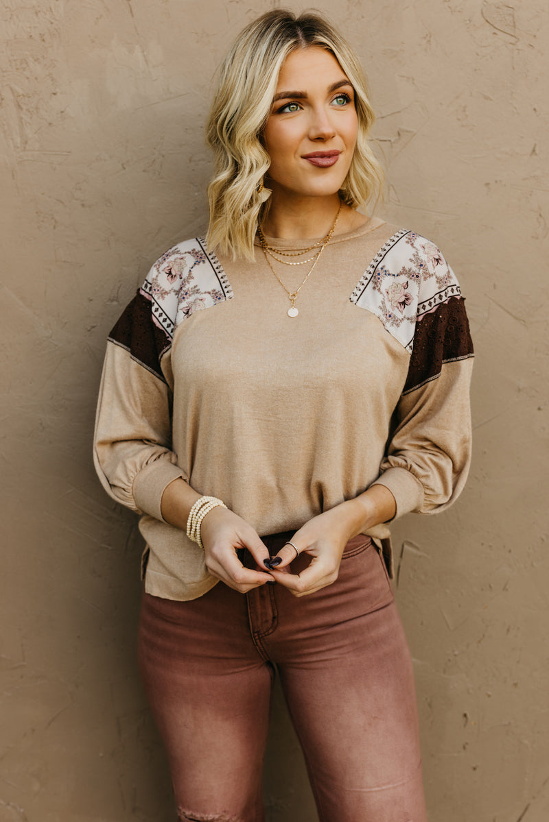 The Jessica Mixed Media Knit Top