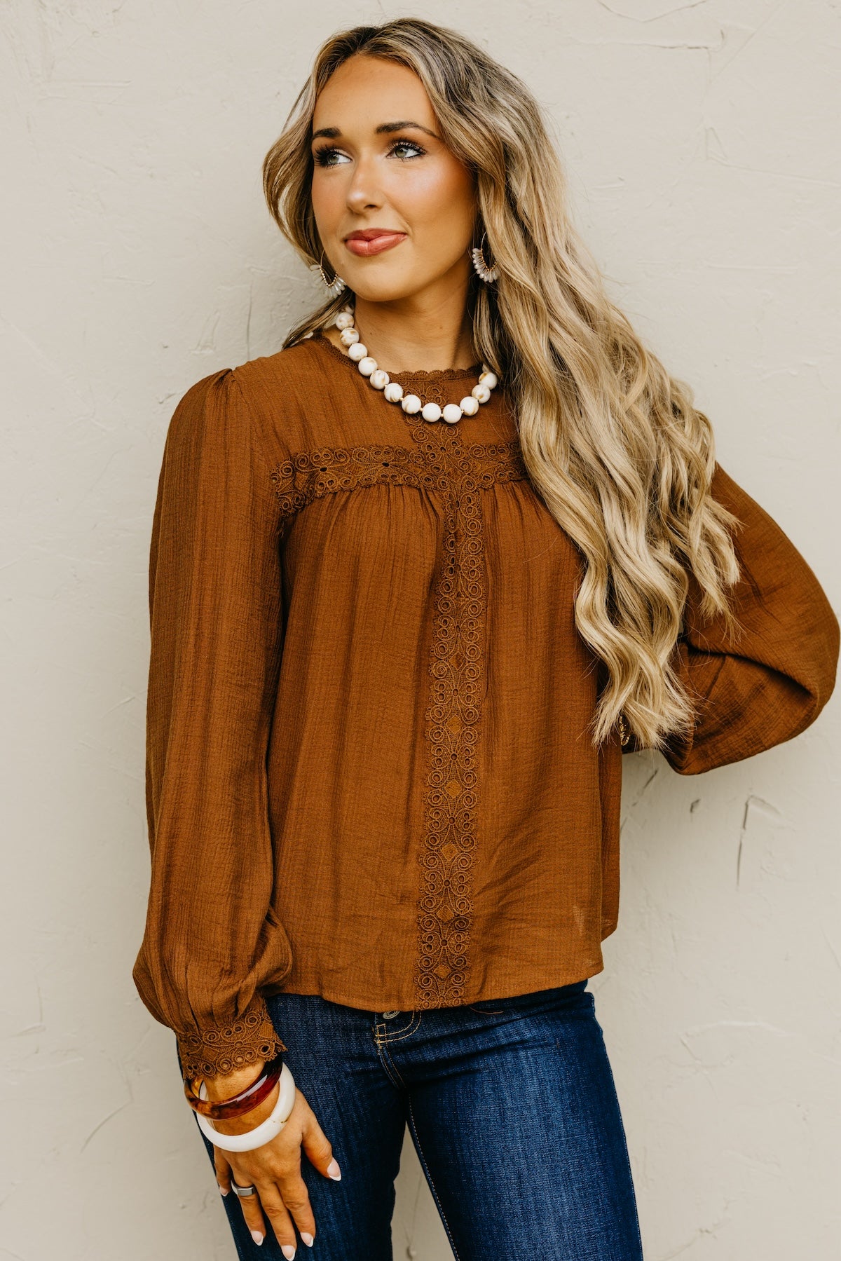 The Anya Lace Detail Woven Blouse