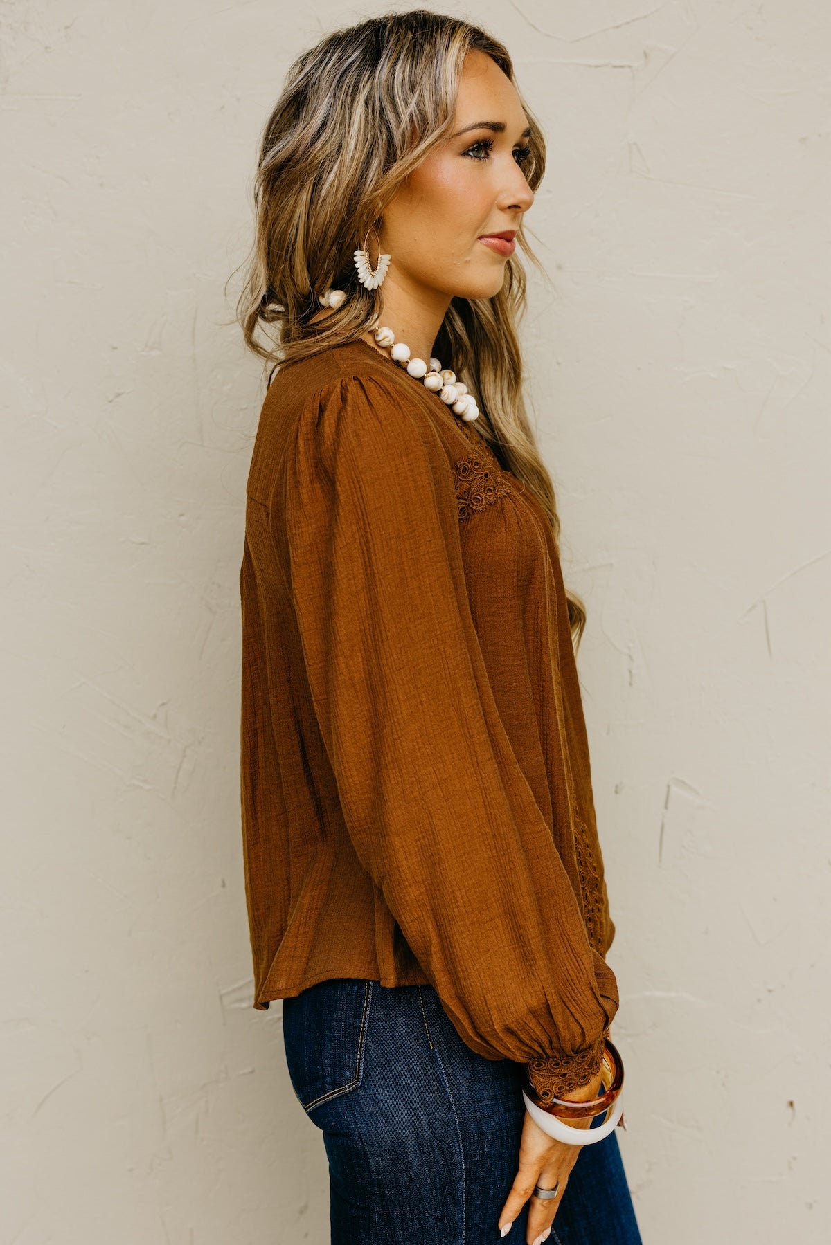 The Anya Lace Detail Woven Blouse