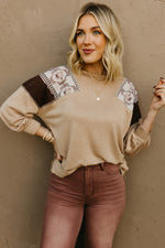 The Jessica Mixed Media Knit Top