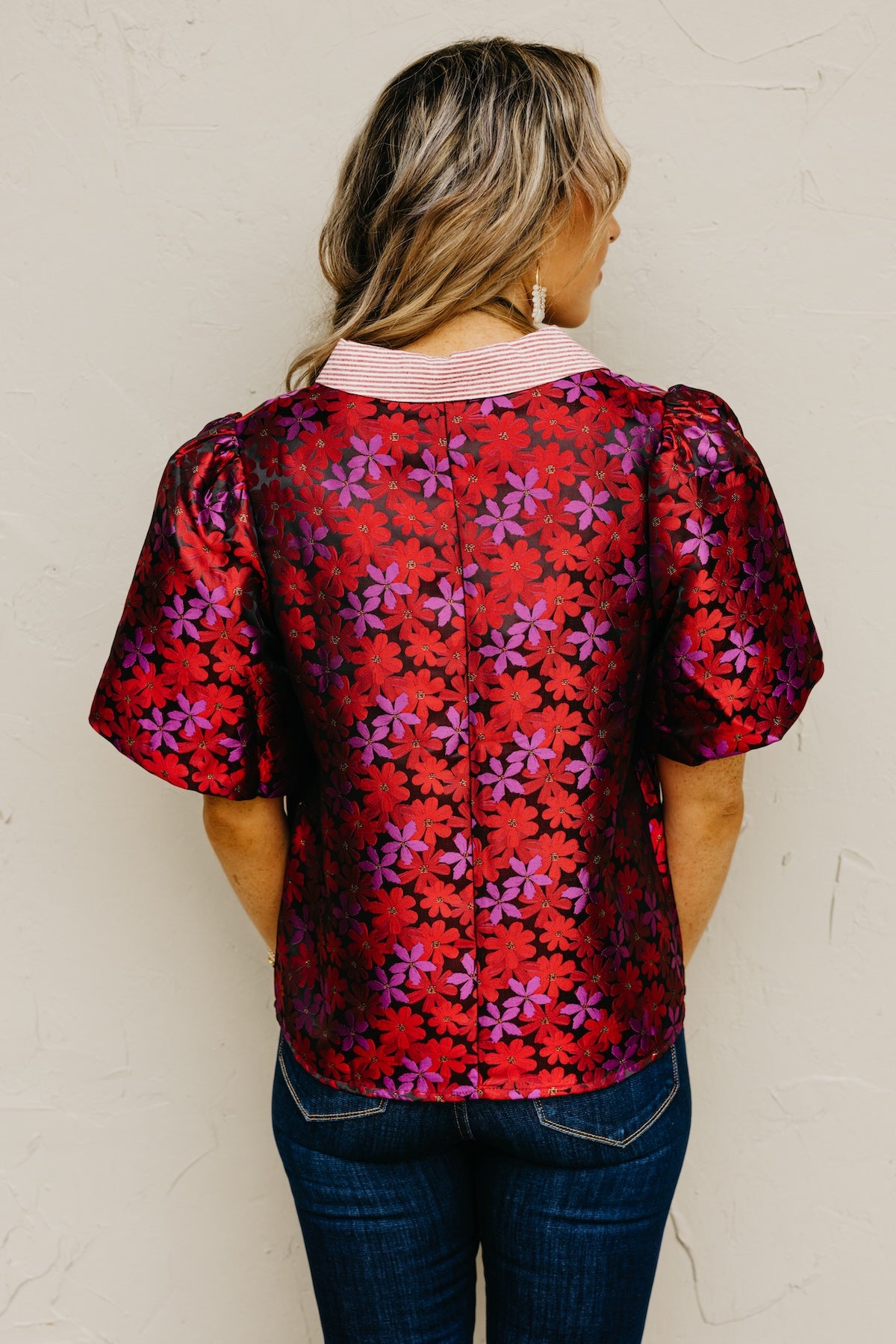 The Axton Floral Mixed Media Top