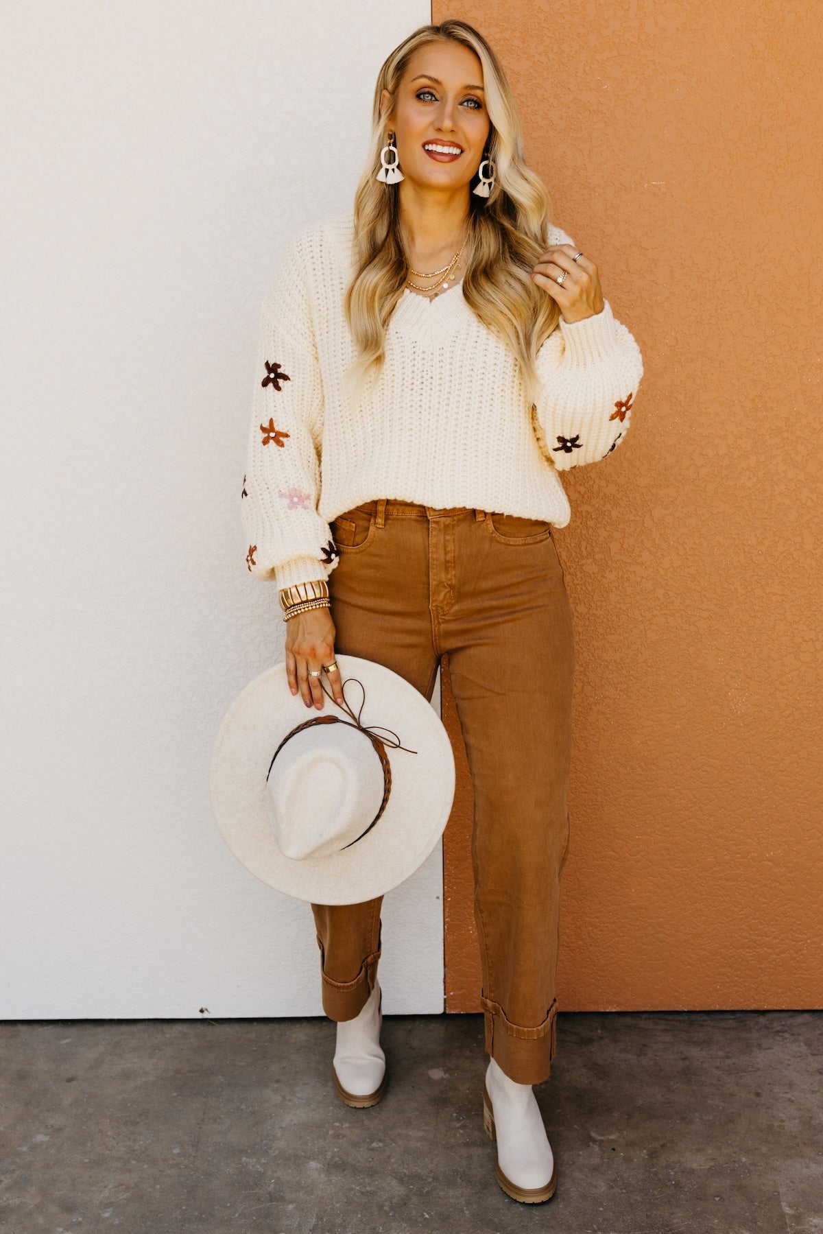 The Dario Floral Embroidered Chunky Knit Sweater | MOD Boutique