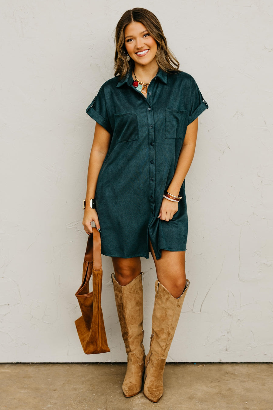 The Vanessa Button Down Felt Dress