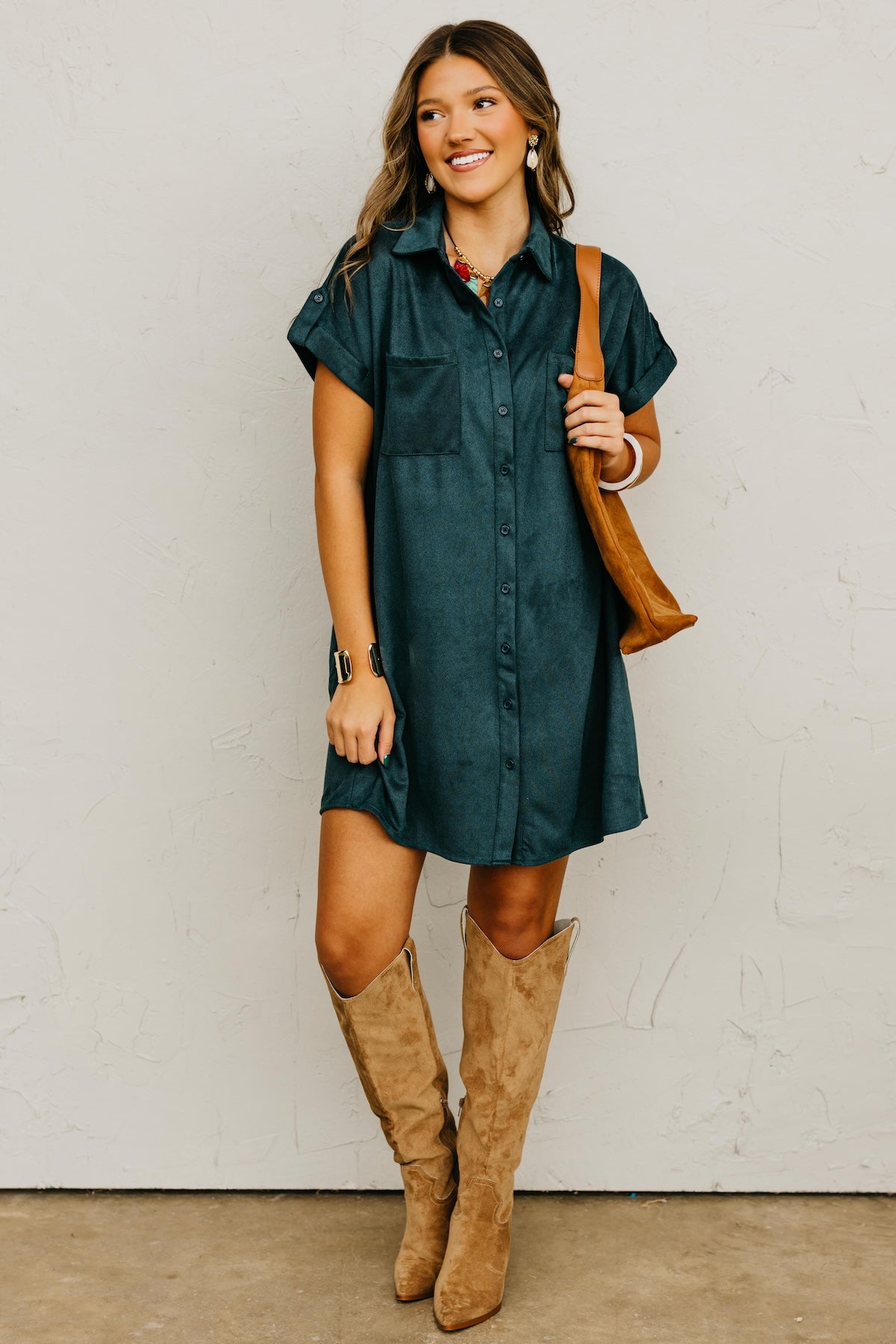 The Vanessa Button Down Felt Dress