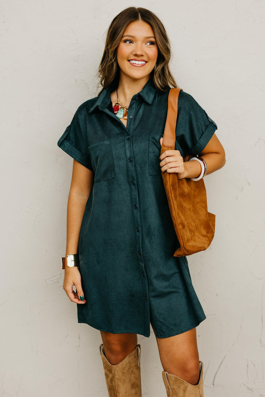 The Vanessa Button Down Felt Dress