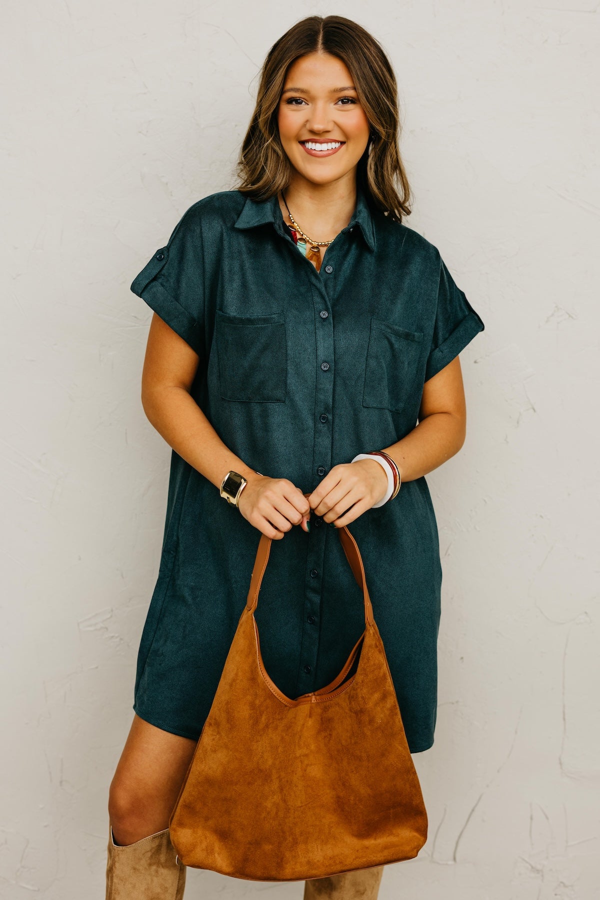 The Vanessa Button Down Felt Dress