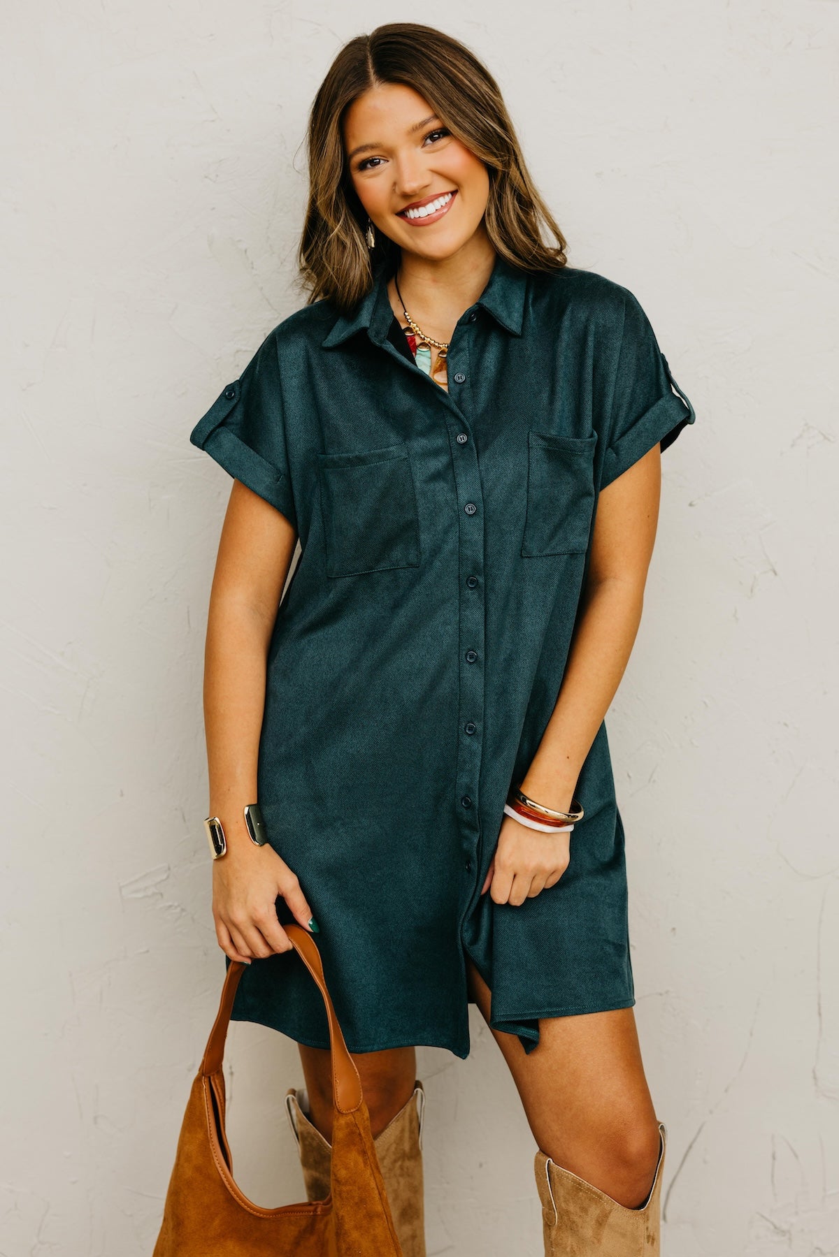 The Vanessa Button Down Felt Dress