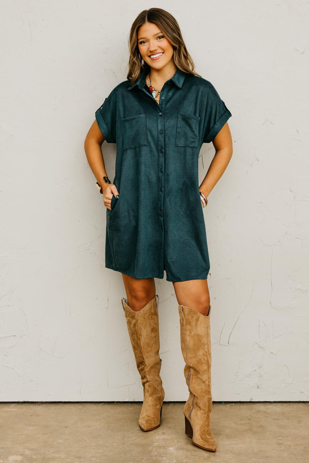 The Vanessa Button Down Felt Dress