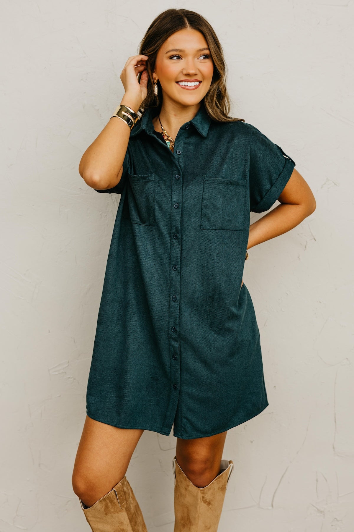 The Vanessa Button Down Felt Dress