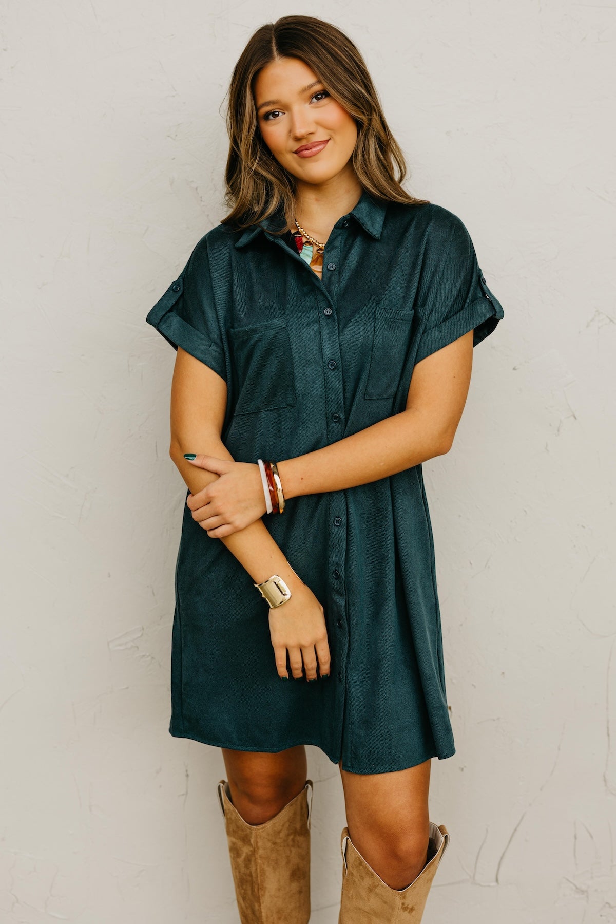 The Vanessa Button Down Felt Dress