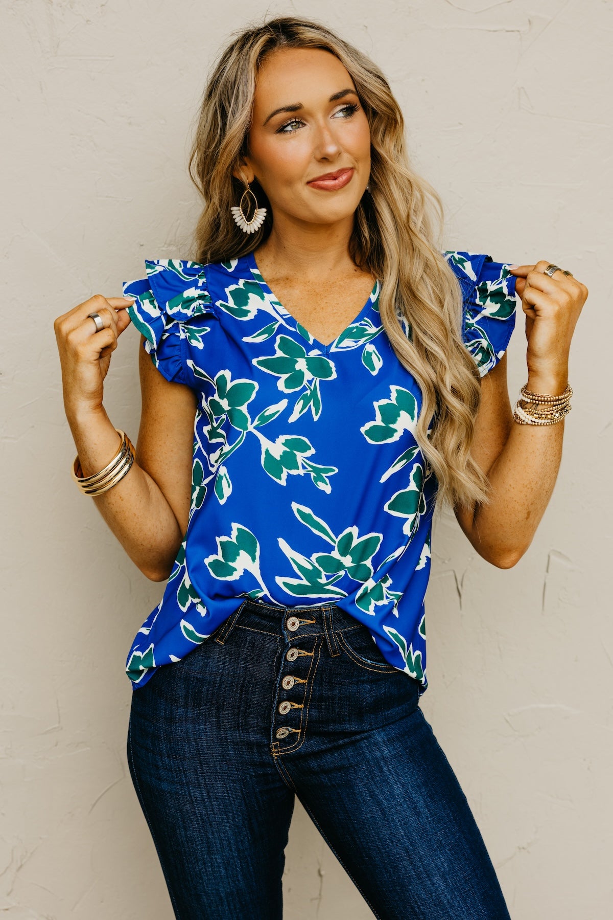 The Sammie Floral Ruffle Woven Blouse