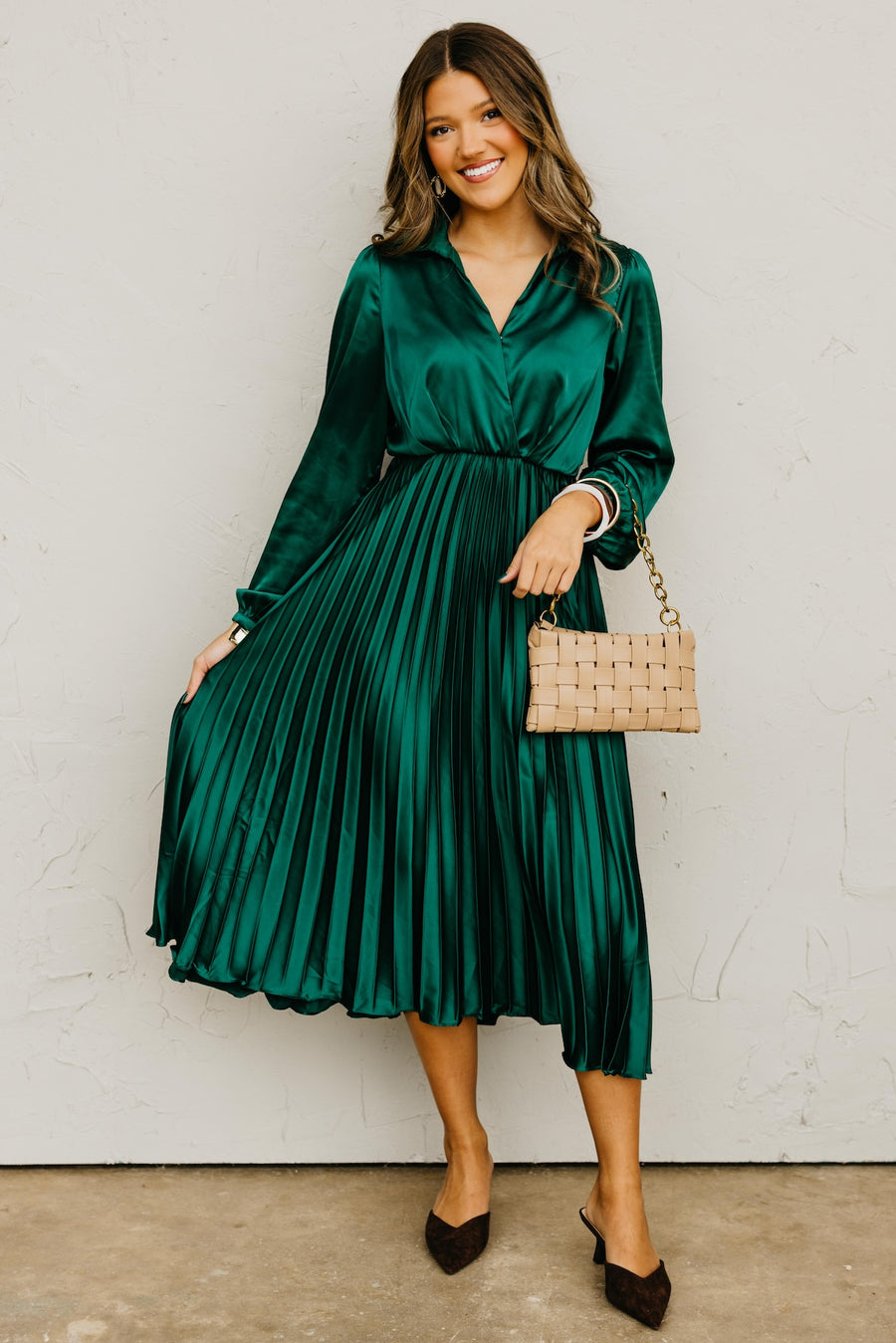 The Marta Pleated Midi Dress