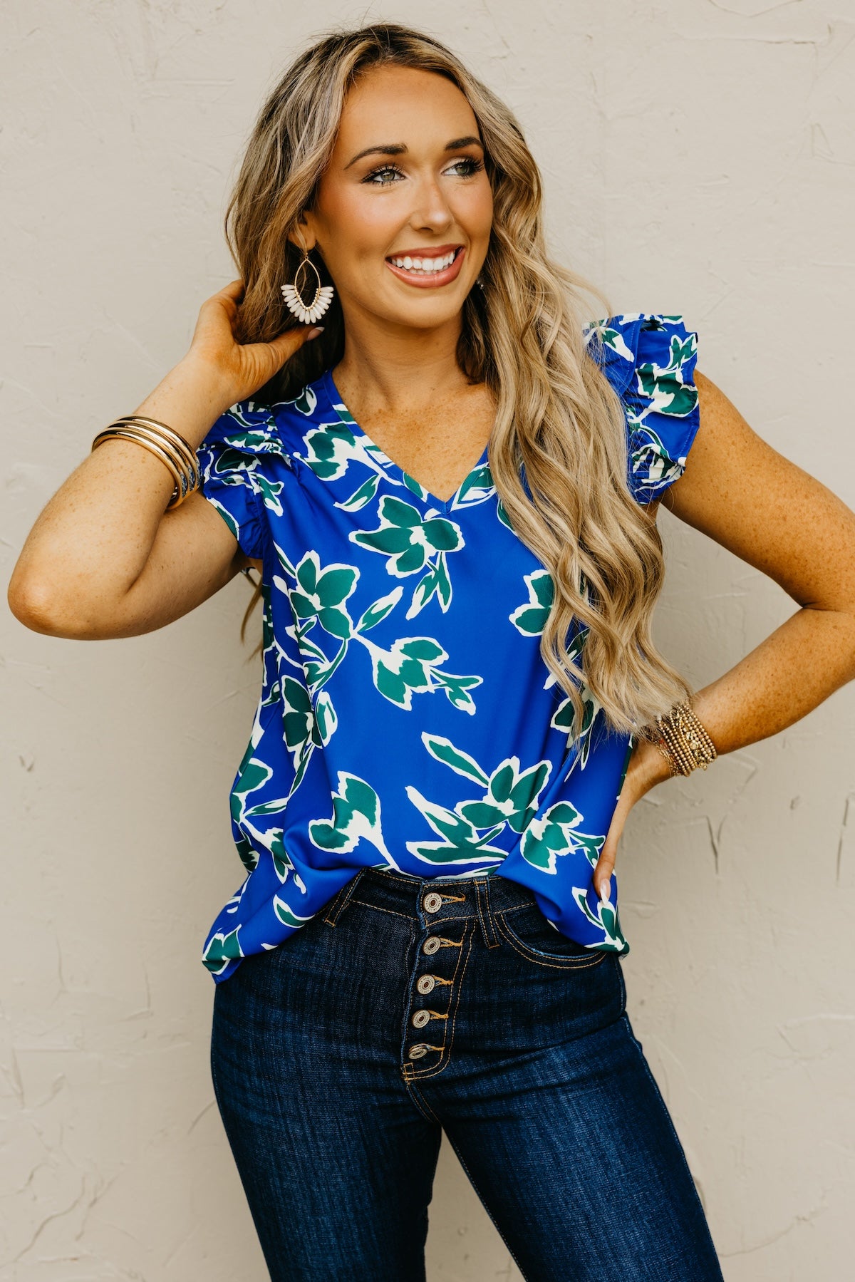 The Sammie Floral Ruffle Woven Blouse