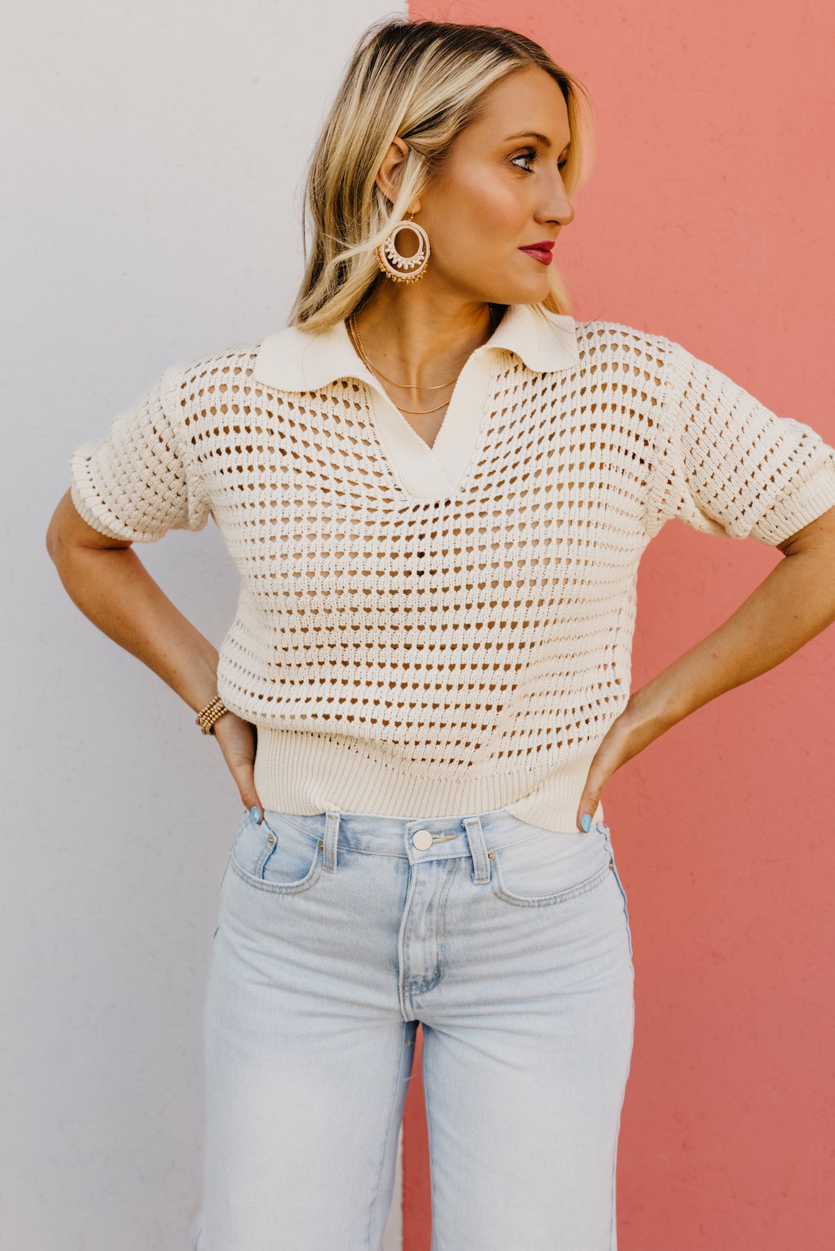 The Lilah Open Knit Sweater Top