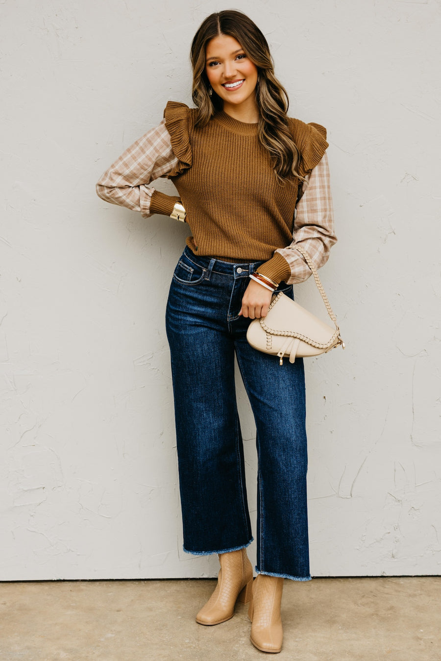 The Ross Plaid Sleeve Sweater