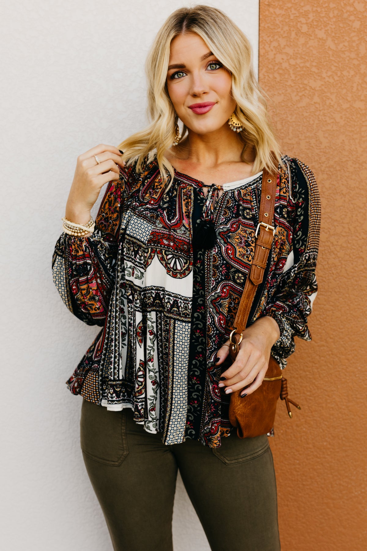 The Xiomara Bubble Sleeve Peasant Top  - FINAL SALE