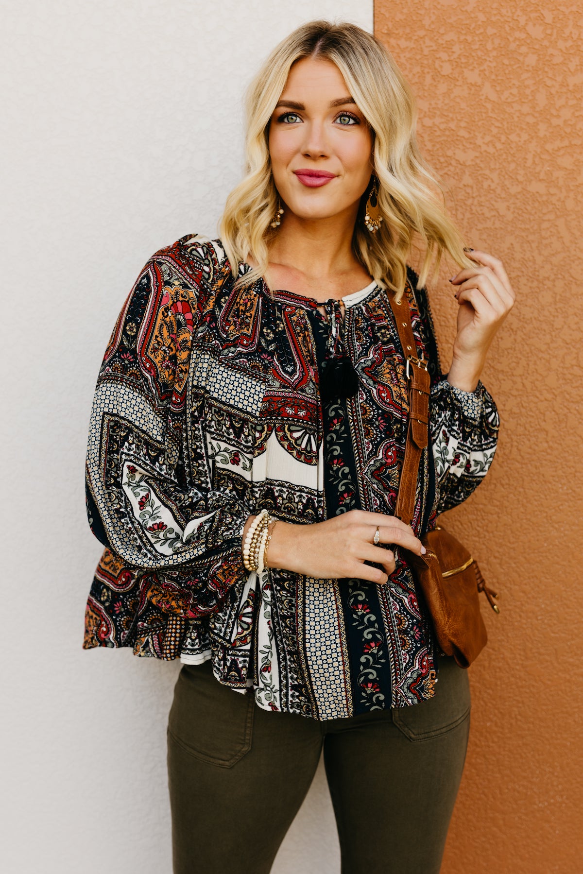 The Xiomara Bubble Sleeve Peasant Top  - FINAL SALE