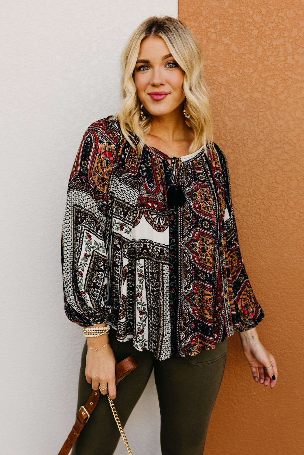 The Xiomara Bubble Sleeve Peasant Top  - FINAL SALE