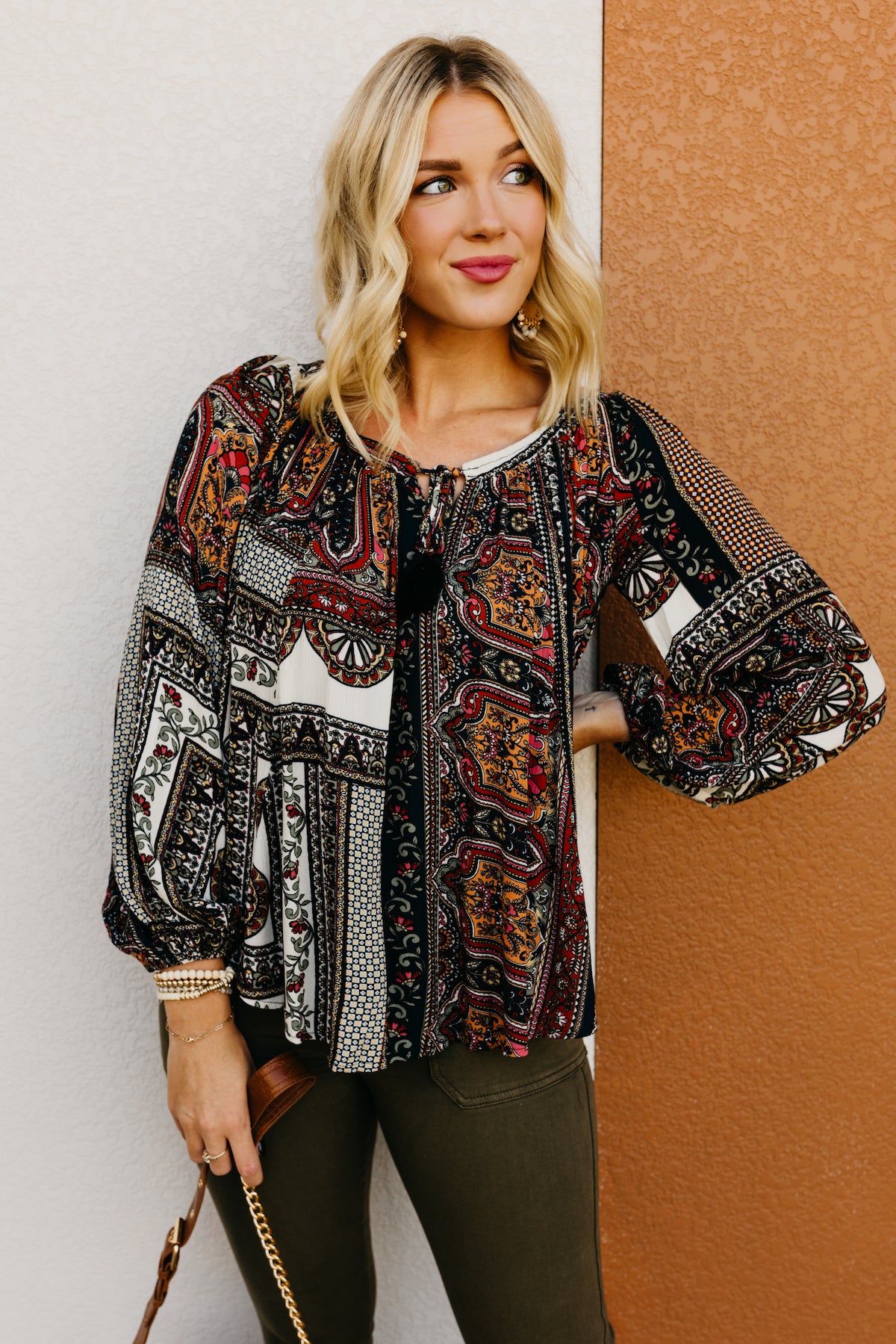 The Xiomara Bubble Sleeve Peasant Top  - FINAL SALE