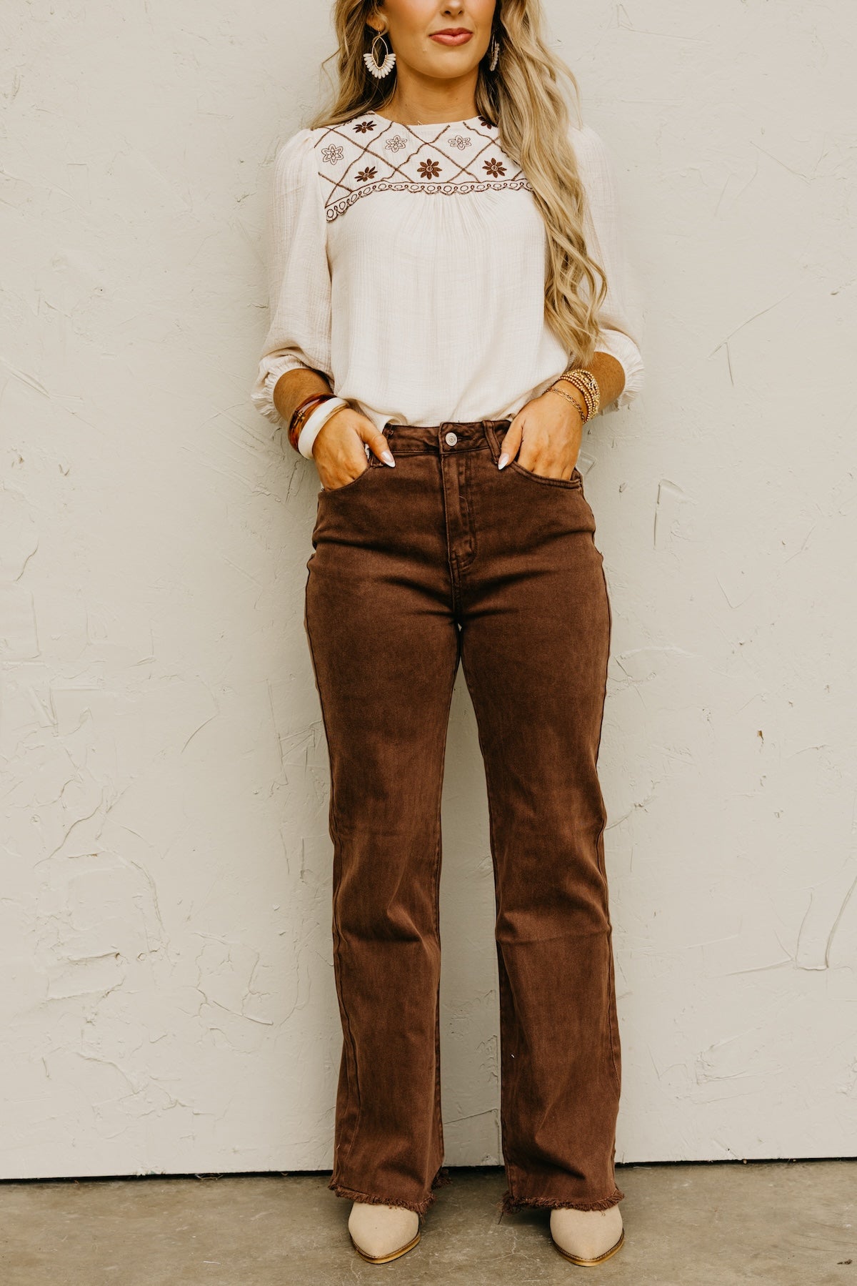 The Onyx Raw Hem Flare Denim