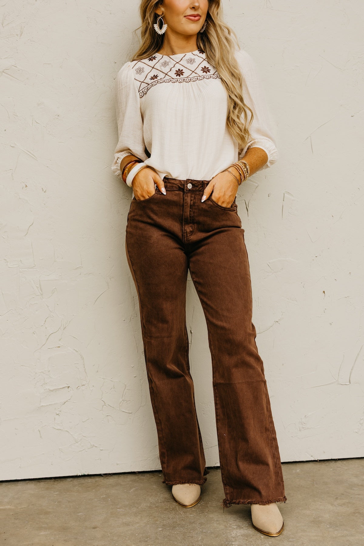 The Onyx Raw Hem Flare Denim