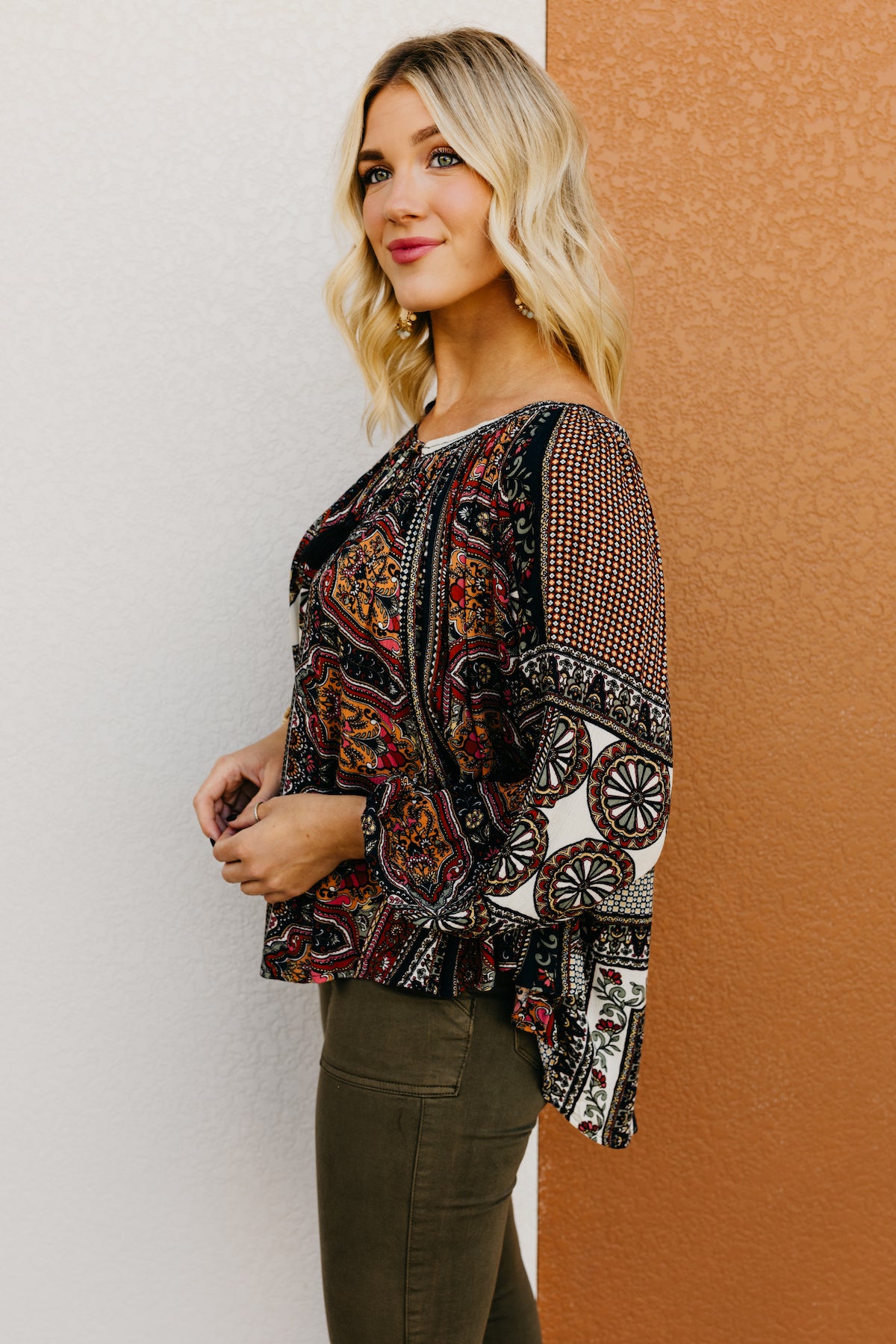 The Xiomara Bubble Sleeve Peasant Top  - FINAL SALE