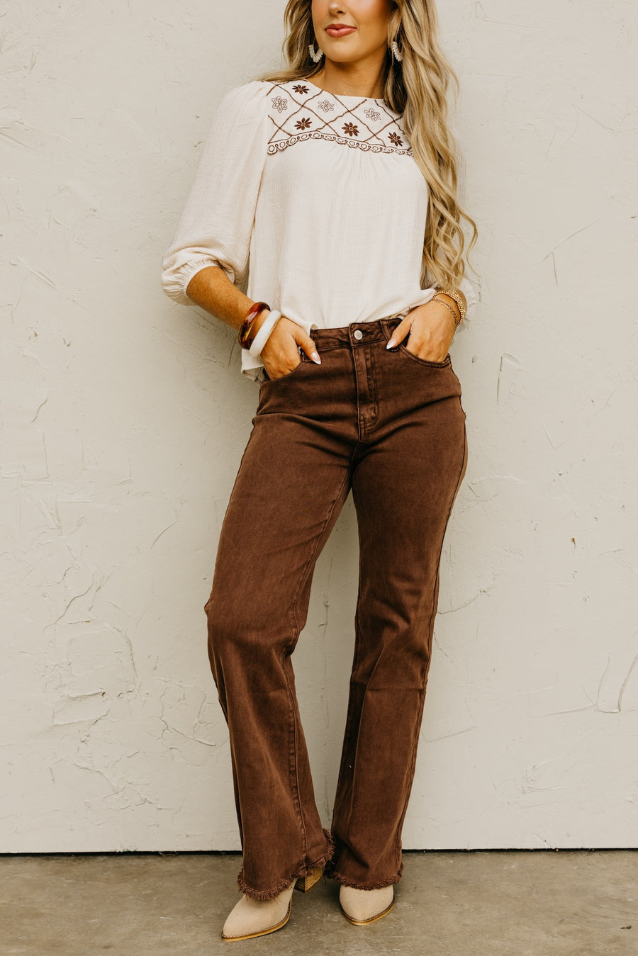 The Onyx Raw Hem Flare Denim