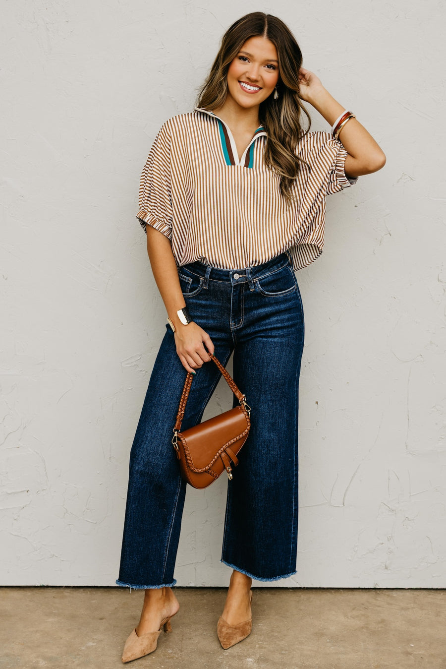 The Monique Striped Contrast Top