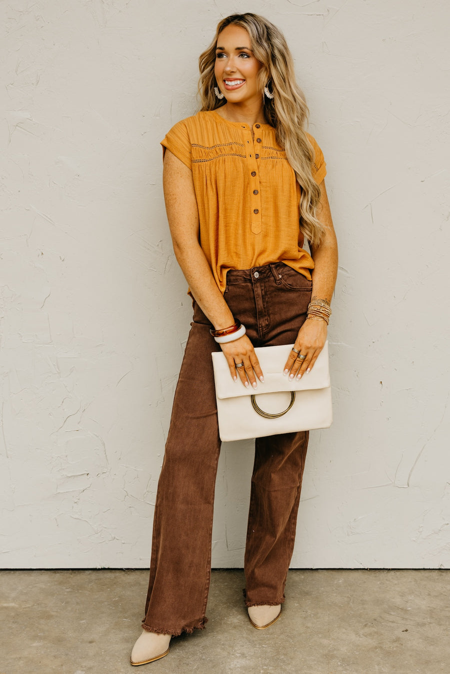 The Amirah Eyelet Trim Top