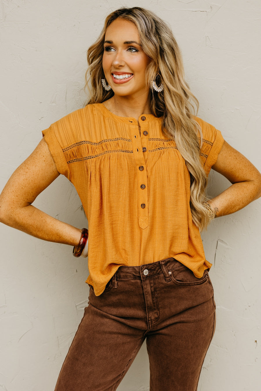 The Amirah Eyelet Trim Top