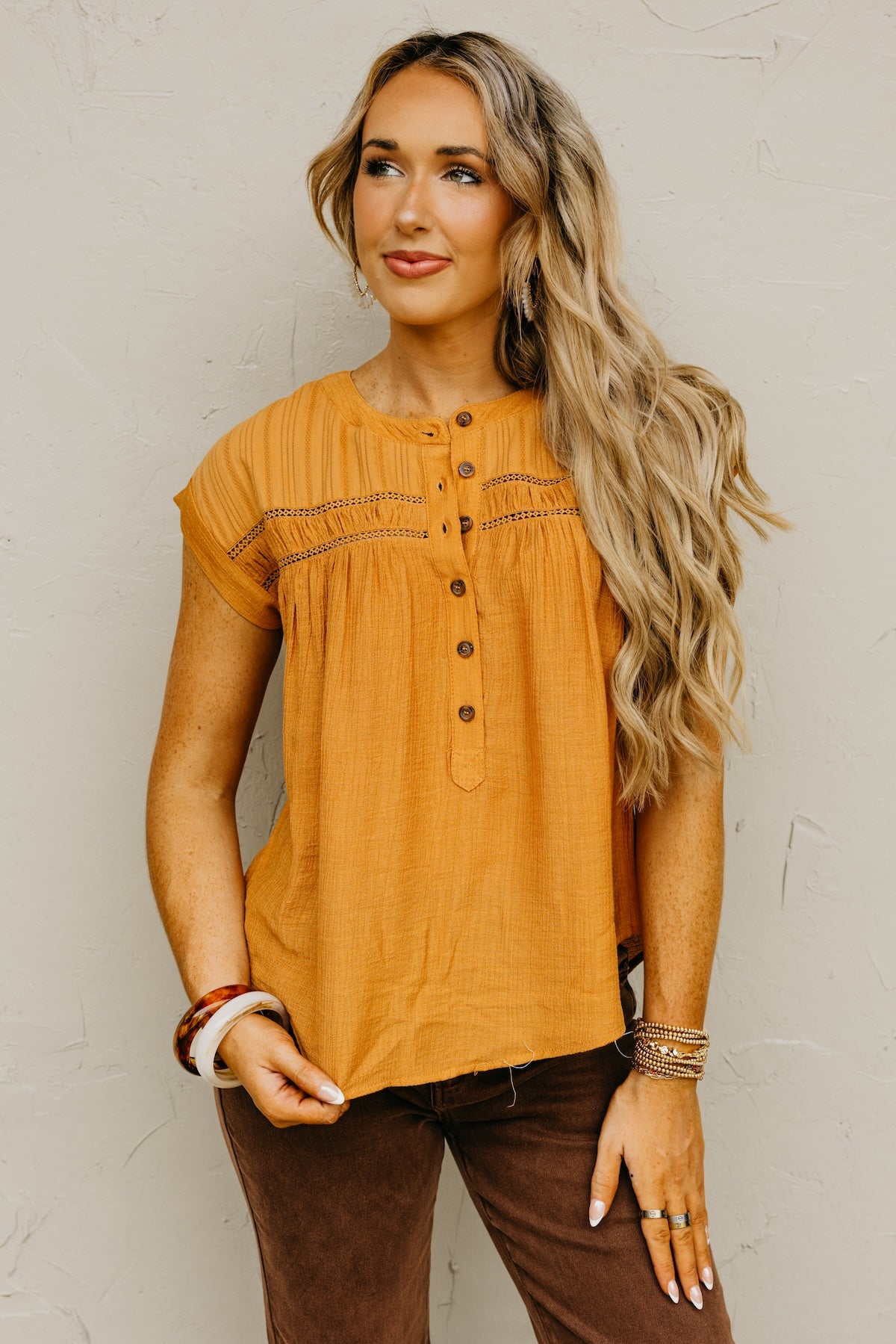 The Amirah Eyelet Trim Top
