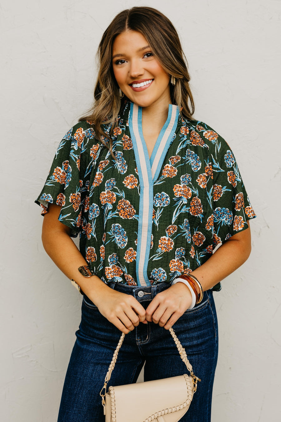 The Rona Floral Contrast Top