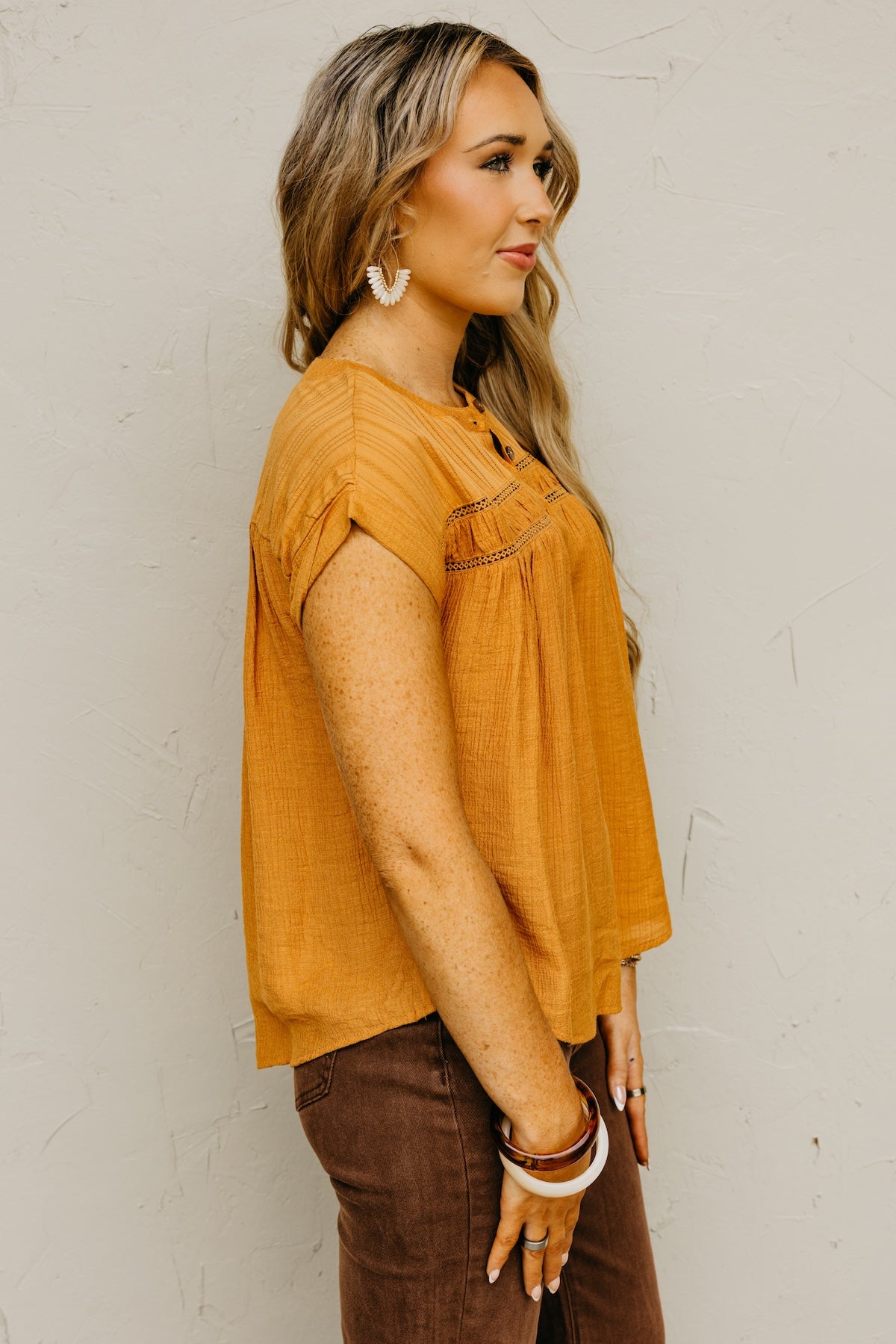 The Amirah Eyelet Trim Top