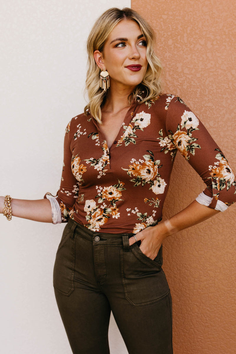 The Ramon Floral V Neck Top