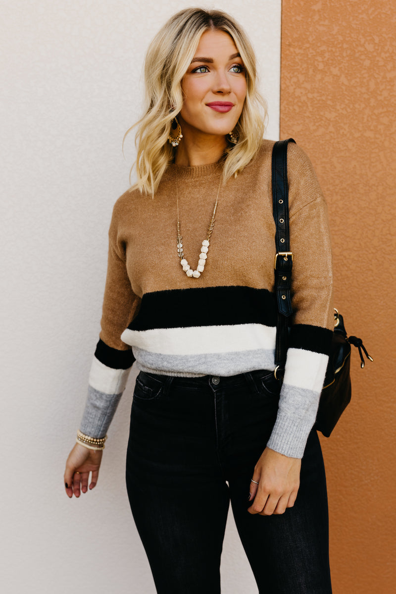The Andi Neutral Striped Sweater