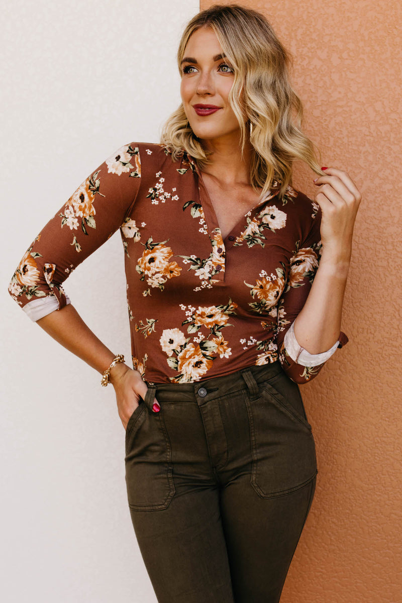 The Ramon Floral V Neck Top
