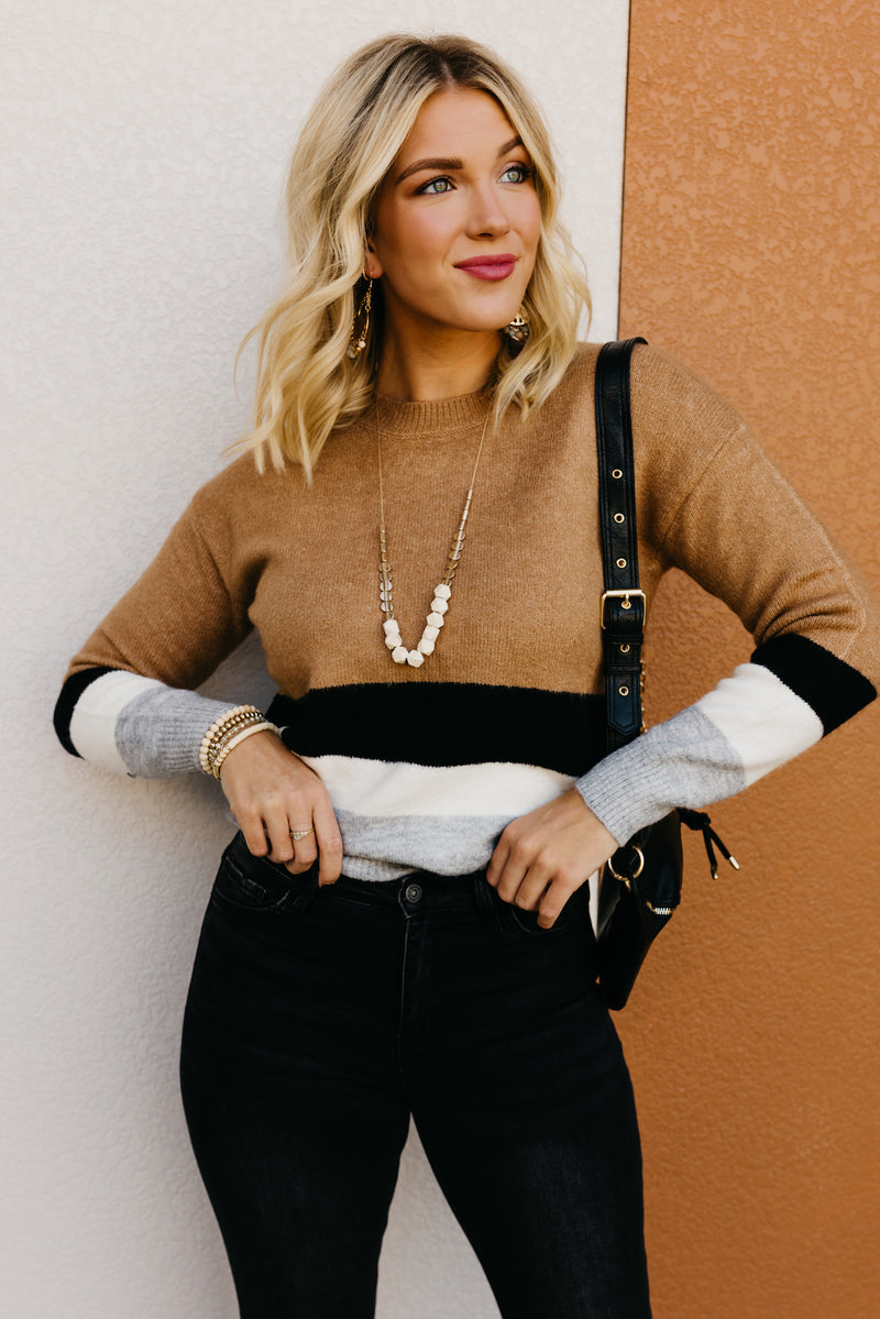 The Andi Neutral Striped Sweater