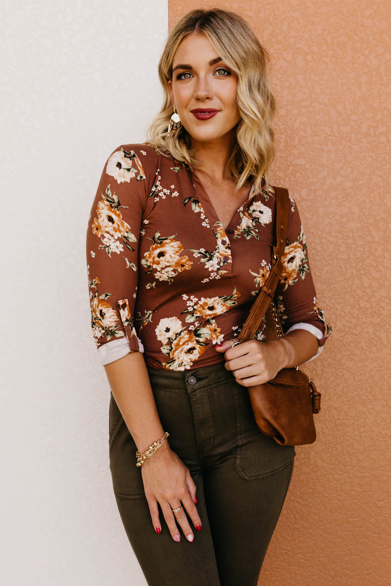 The Ramon Floral V Neck Top