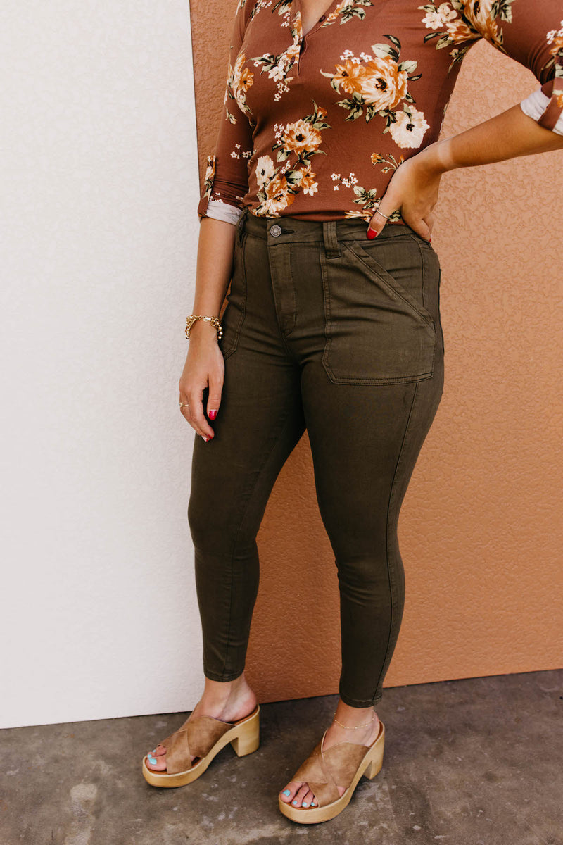 Kan Can Denim | High Rise Utility Ankle Skinny Jeans KC9305OL