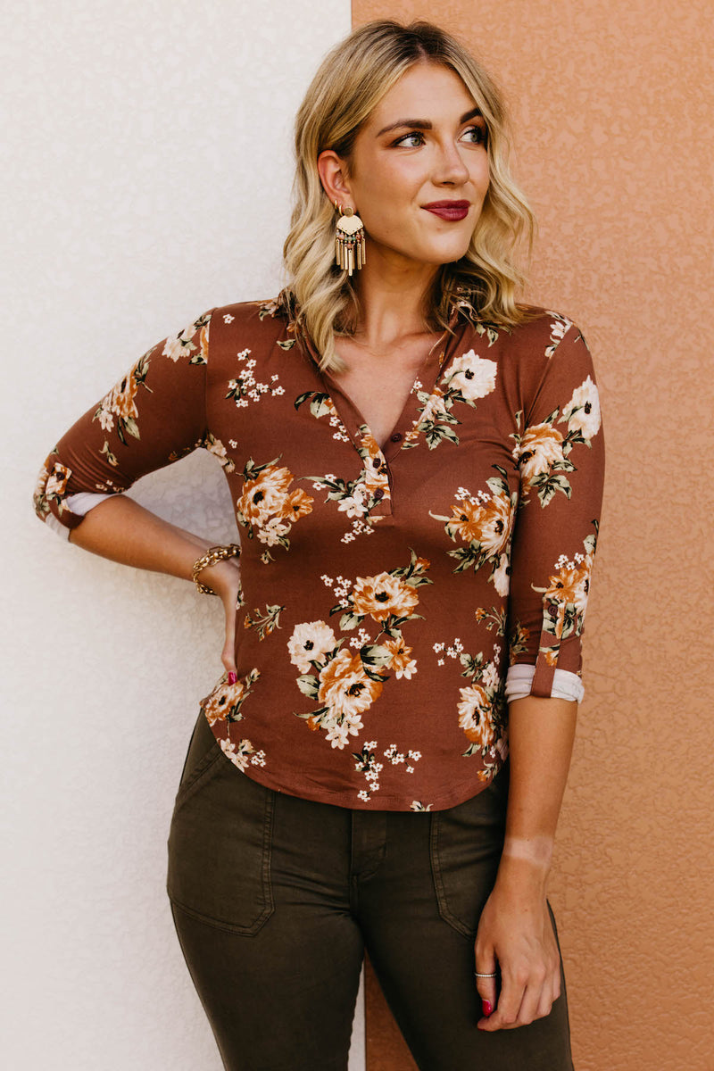 The Ramon Floral V Neck Top