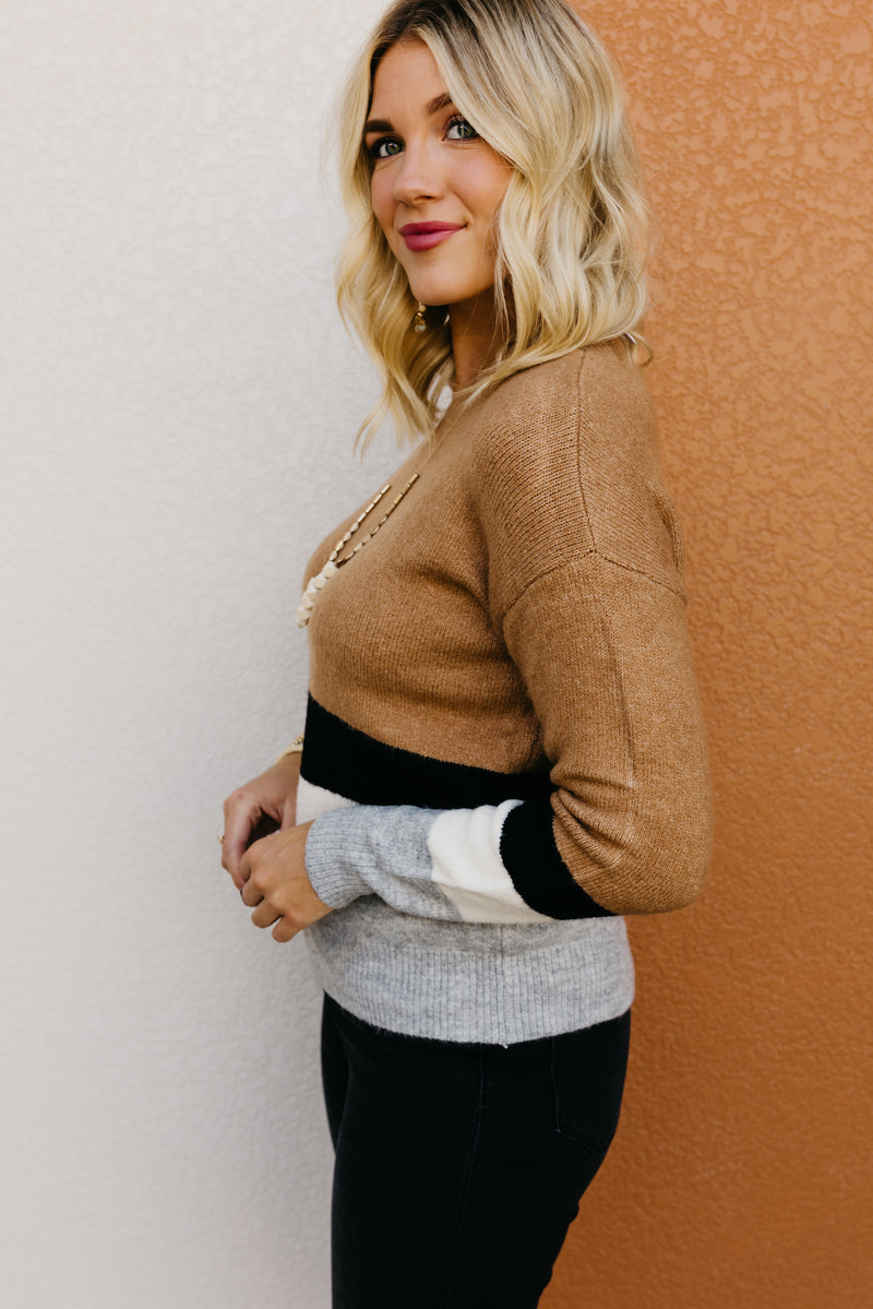 The Andi Neutral Striped Sweater