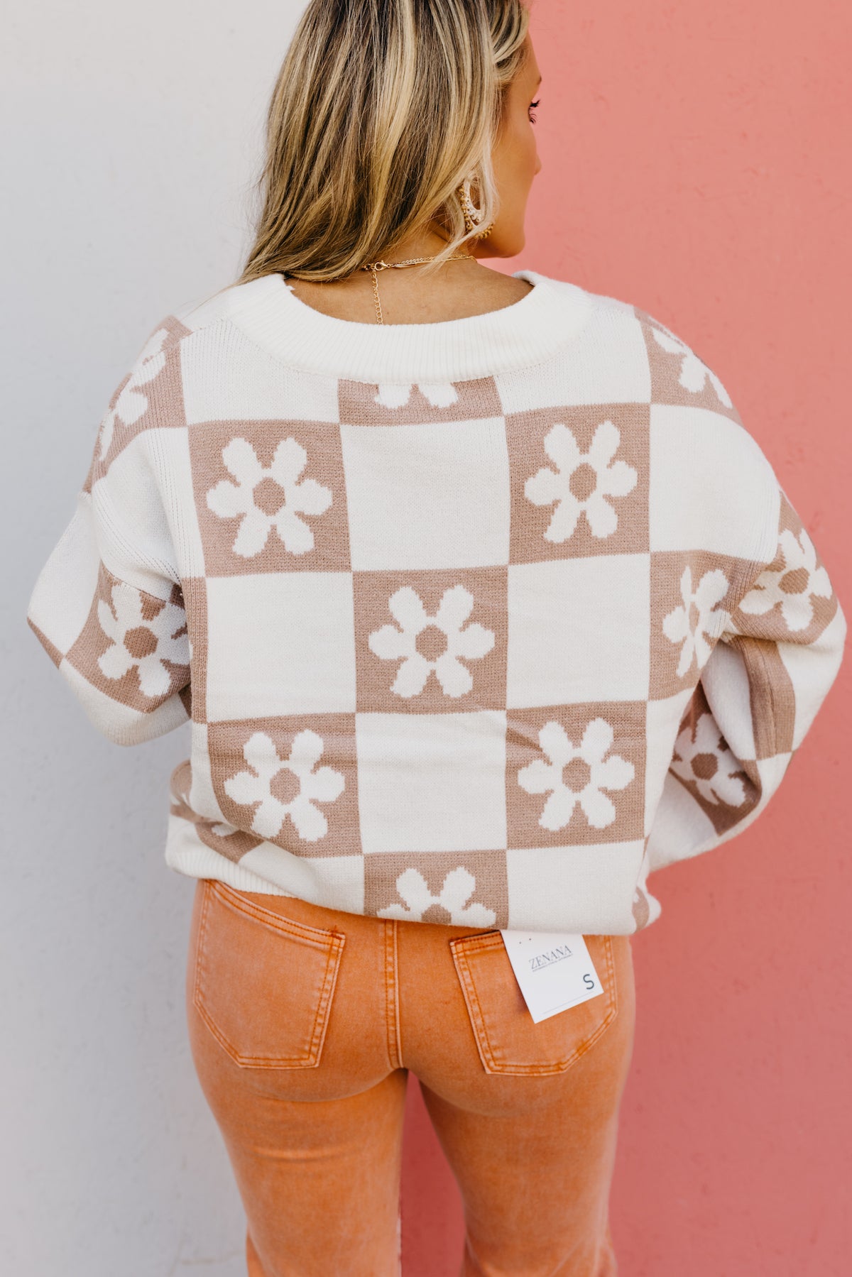 The Leon Floral Checkered Sweater