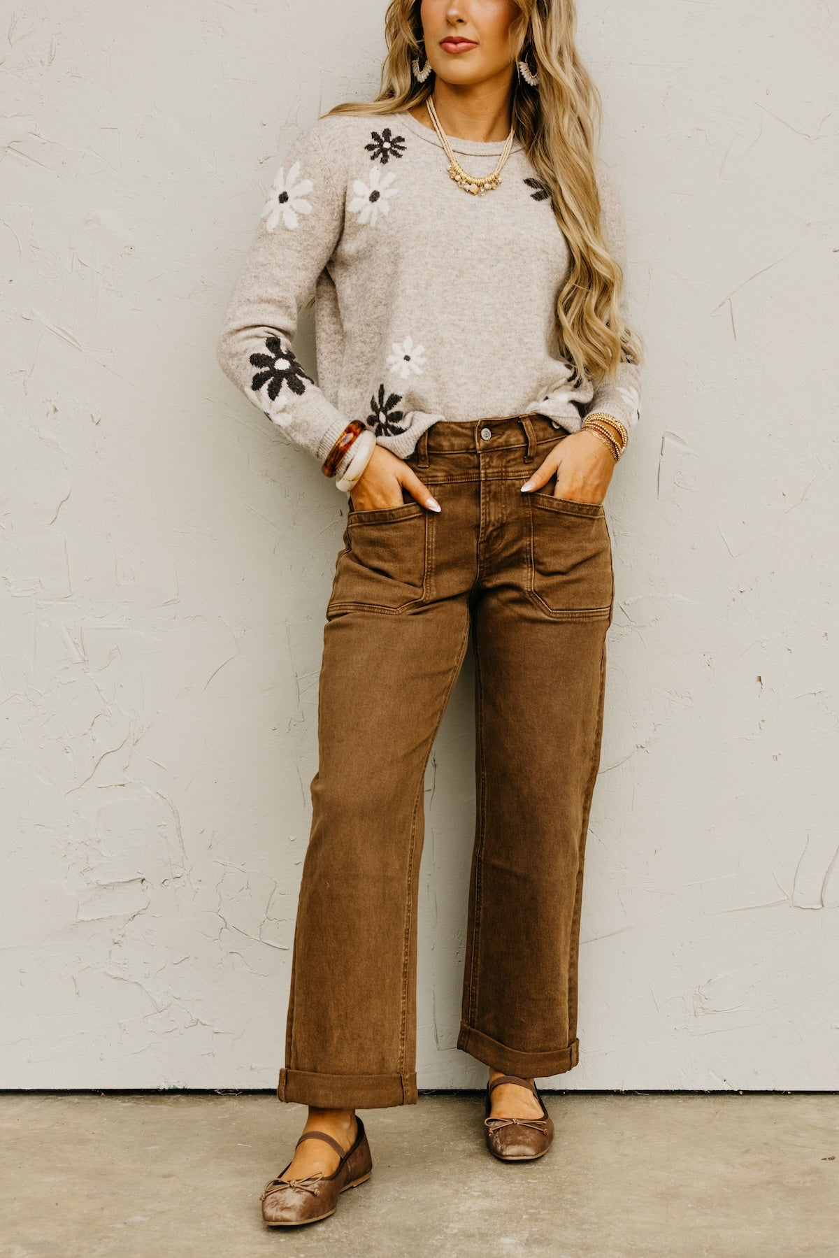Flying Monkey | High Rise Slim Wide Leg Tab Denim